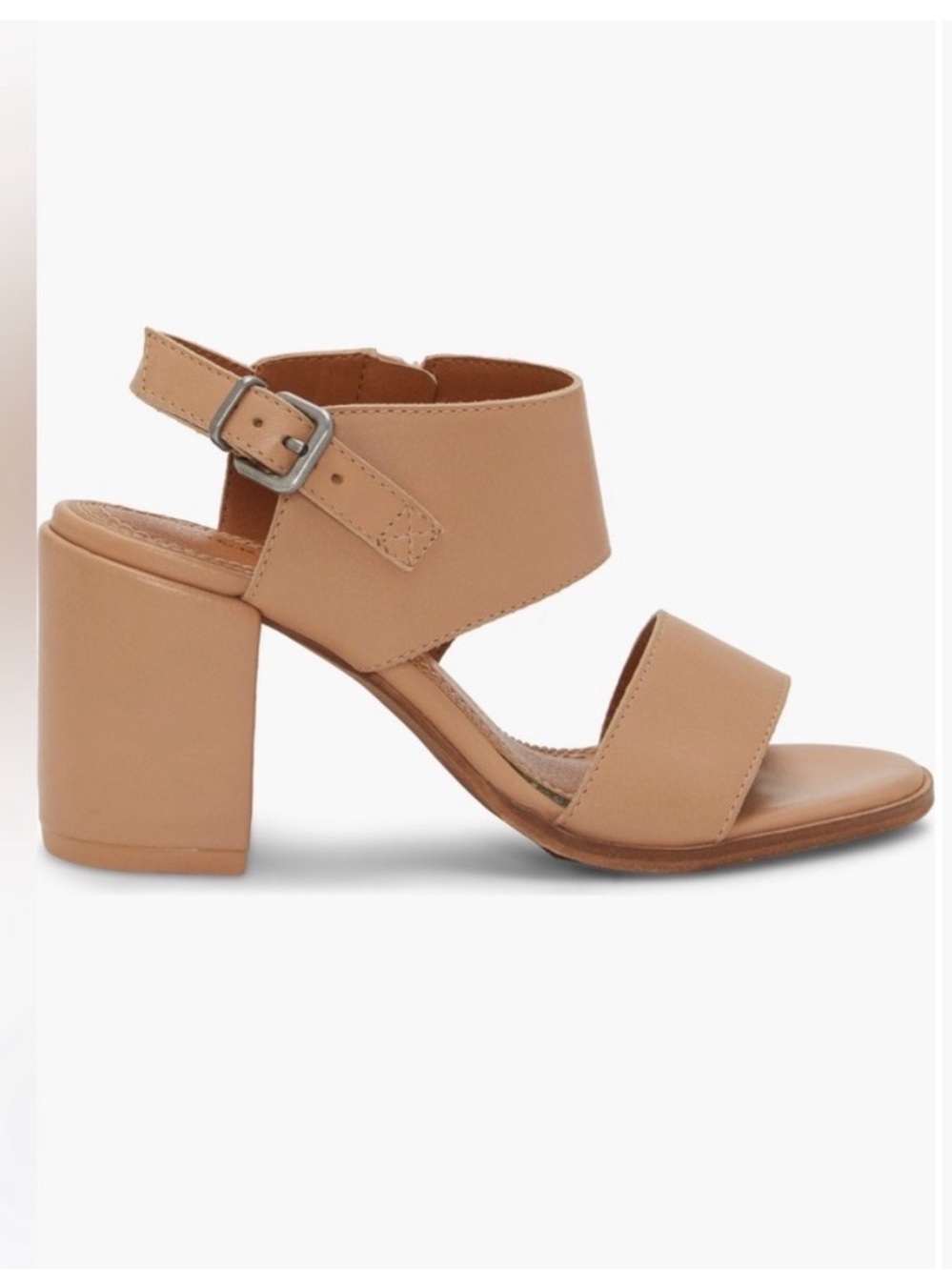 NWT -Lucky Brand Women's Tan (Rhodonite) Block Heel Sandal with Ankle Strap 9.5M